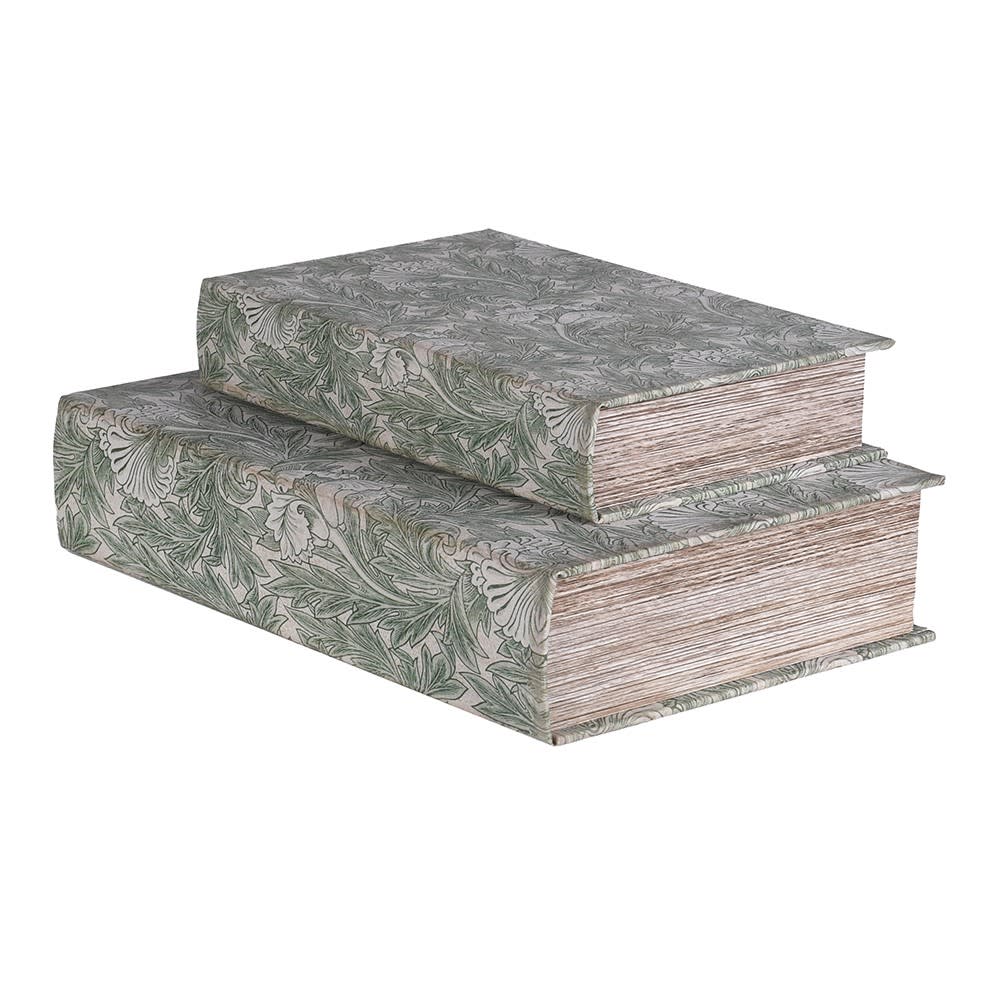 Two decorative boxes with floral patterns on a white background