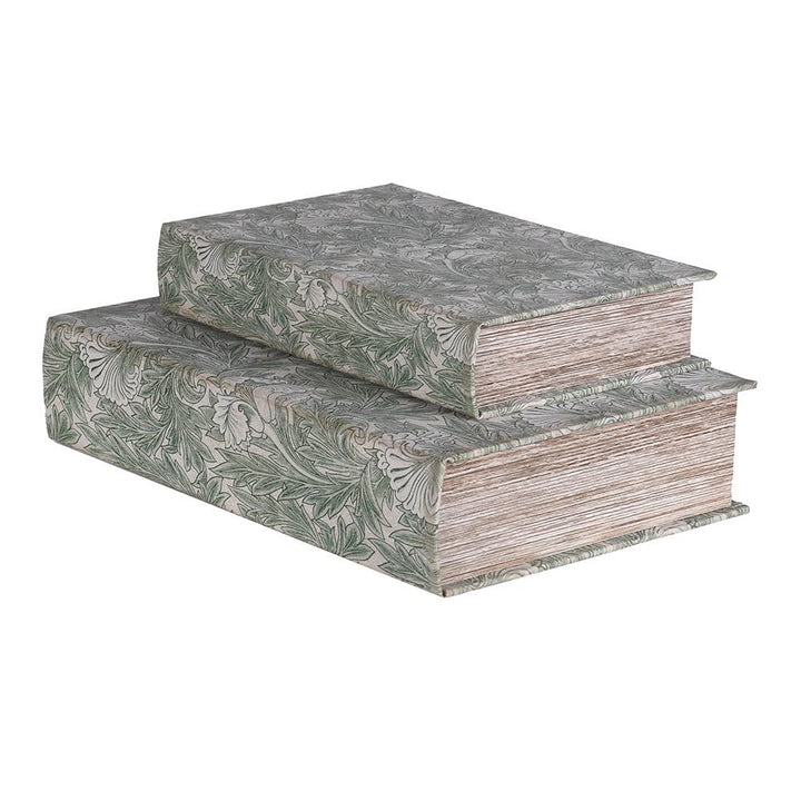 Two decorative boxes with floral patterns on a white background