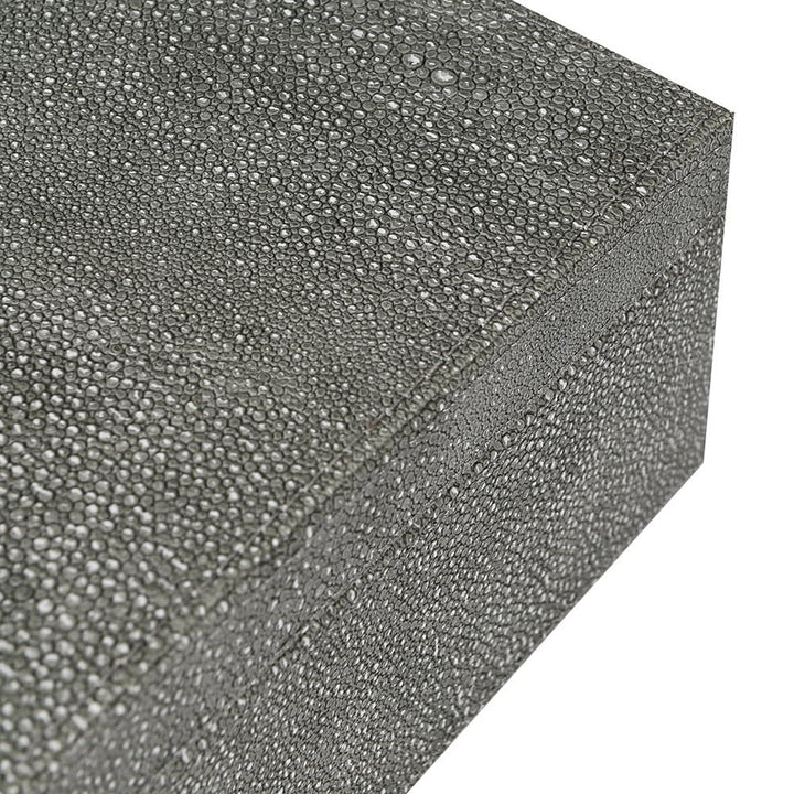 Set of 2 Grey Crossbar Shagreen Boxes
