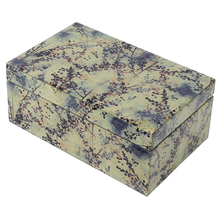 Set of 2 Sage Glass Jewellery Boxes