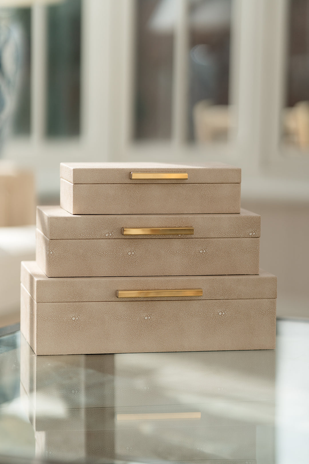 Set of 3 Taupe Boxes