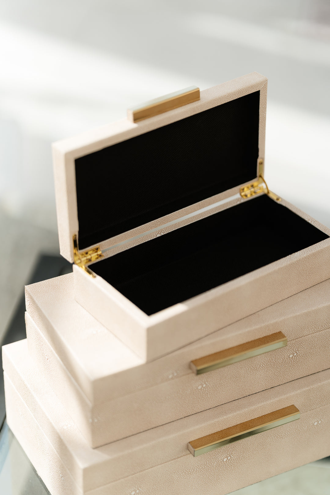 Set of 3 Taupe Boxes
