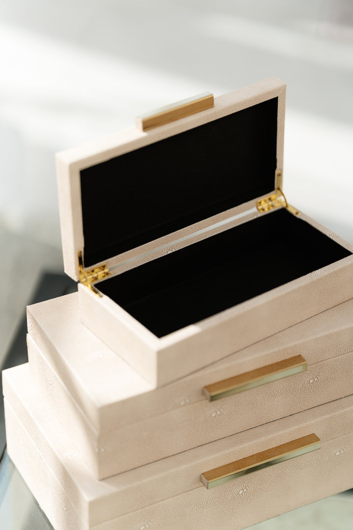 Set of 3 Taupe Boxes