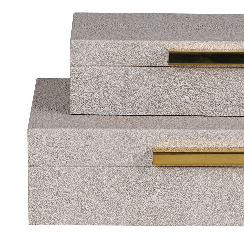Set of 3 Taupe Boxes