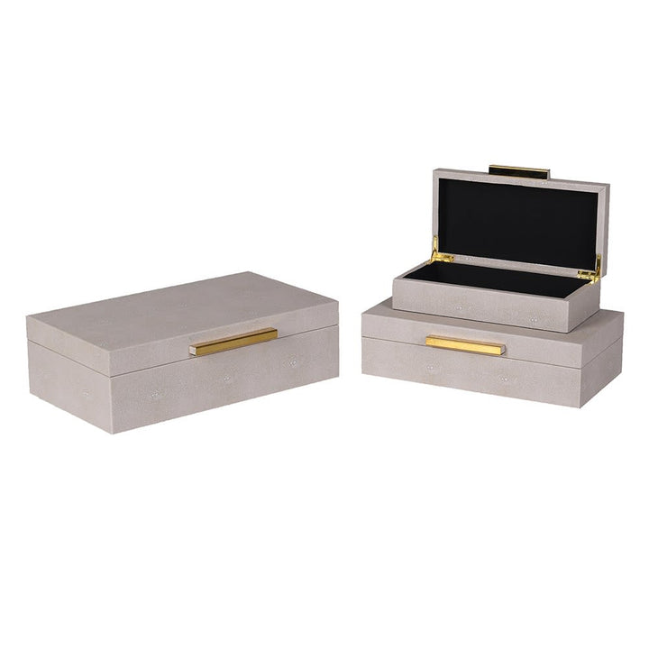 Set of 3 Taupe Boxes