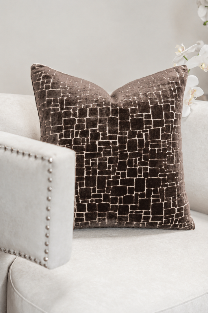 Small Bergen Choc Cushion