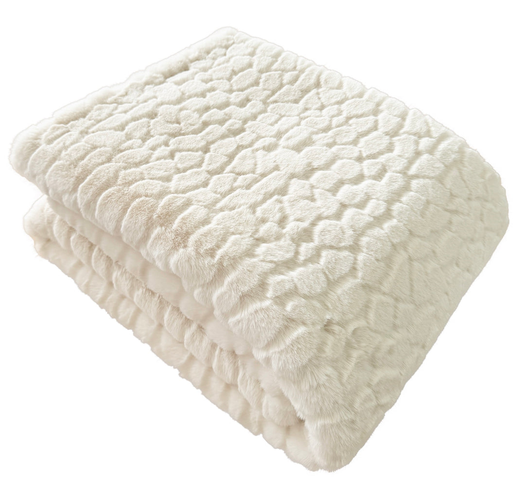 White textured blanket on a white background