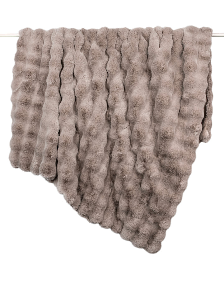 Textured gray blanket on a white background