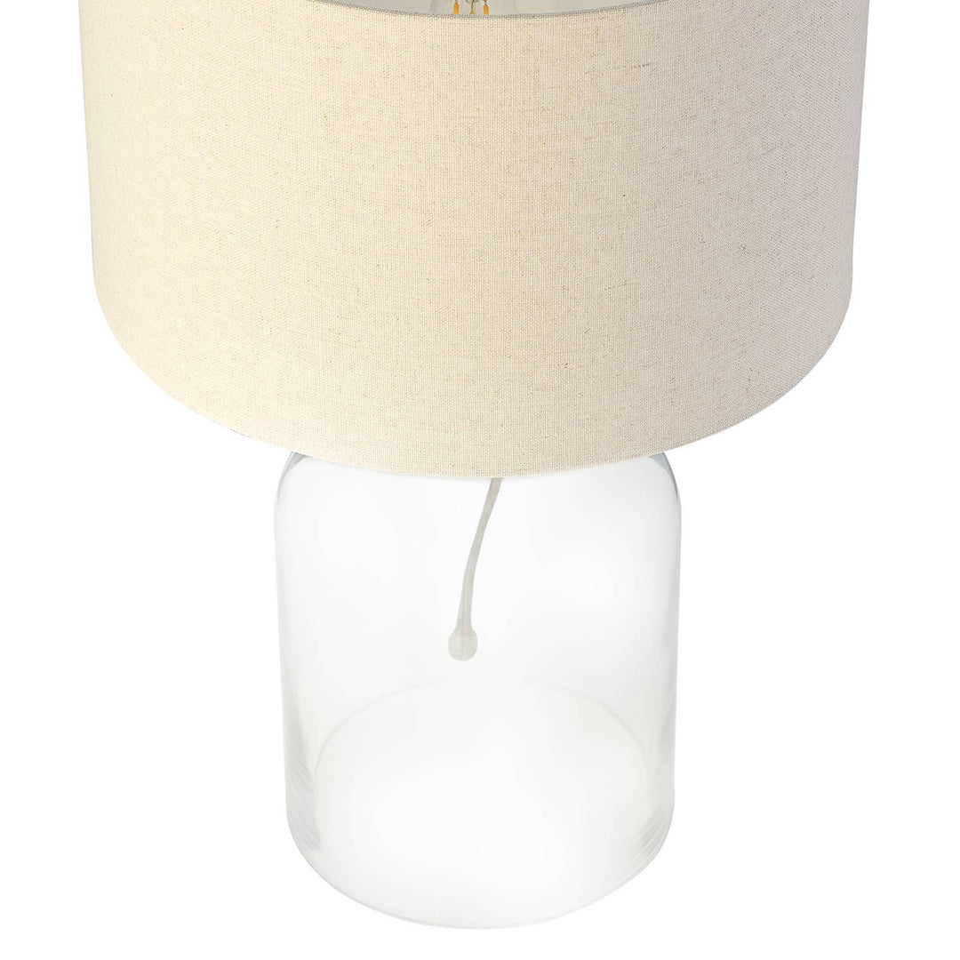 Contemporary Table Lamp With Clear Glass Base
