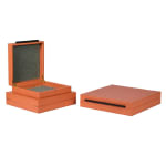 Faux Ostrich Leather Storage Boxes – Set of 3 in burnt Orange